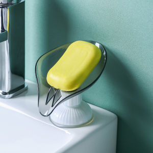 Leaf Shape Soap Holder Soap Dish For Bathroom Quick Drain Large Suction Cup Fixed Firmly Bathroom Storage Rack Soap Container