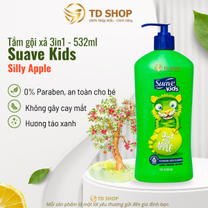 [NK Mỹ] Sữa Tắm Gội Xả 3 In 1 Suave Kids 532ml hương trái cây Táo | Dưa hấu | Dâu - TD Shop