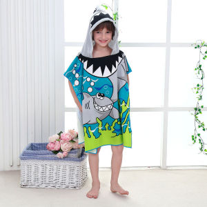 Vren Bé hoạt hình cho bé khăn tắm Sợi Nhỏ Cotton Trùm Mũ Khăn tắm biển Sơ Sinh Khăn Choàng Mềm Poncho Trẻ Em Tắm Công cụ Trẻ Sơ Sinh Khăn Lau