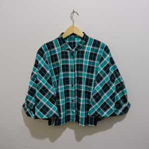 Kemeja Batwing flanel Kemeja Kekinian Oversize