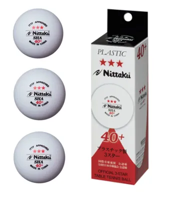 3 Pcs 3 Star Nittaku SHA 40+ Ping Pong Balls ITTF