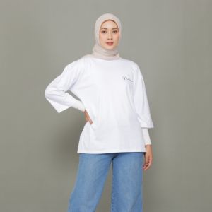 Kaos Oversize Wanita Lengan Panjang Polos Muslim Premium Baju Atasan Wanita Dewasa Kekinian
