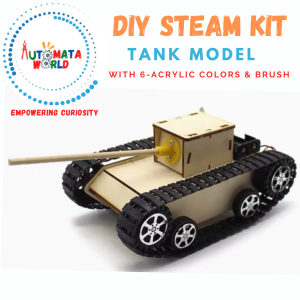 Automata World Tank Model DIY Kit DIY STEAM Kit Children Party gift STEM toy with coloring set for kids