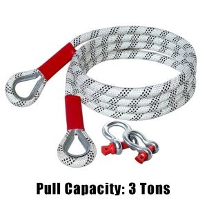 3-5M Tow Rope for Car Heavy Duty 3-10 Tons Emergency Rescue Rope with Lock Car Rescue Accessories