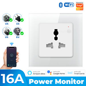 SMATRUL Wifi Plug And Socket Us Standard Battery Monitor 16a Tuya Smart Life Voice Control Alexa  Home