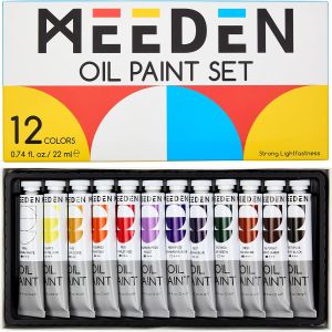 MEEDEN Oil Paint Set - 12/24 x 22ml (0.74 oz) Color Oil Paints for Adults Students Beginners- Rich Pigment Art Paints for Canvas Painting