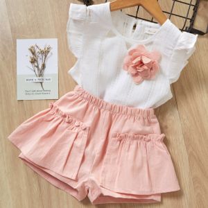 Bear Leader 3D Flower T-shirt and Fashion Short 2 Pieces Suits for Baby Clothing Girls Sets Summer 2 3 4 5 6 Years Child Floral Clothes Outfits