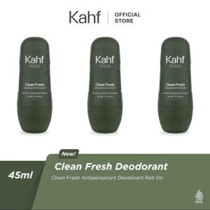 KAHF Antiperspirant Deodorant Roll On Triple Pack Indonesia / Paket Deodorant Pria 45ml 3 Pcs /  Cooling Power / Clean Fresh / Extra Dry / Biru / Hijau / Hitam / Deodoran Deo / Anti Bau Badan Ketiak Keringat / Biru / Body Care Men Cowok Series Package Set