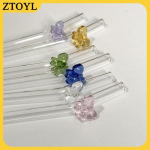 ZTOYL 1 ống hút thủy tinh 8mm ống hút uống có thể tái sử dụng ống hút chịu nhiệt hình bướm dễ thương cho lễ hội tiệc cưới Cocktail Bar bãi biển