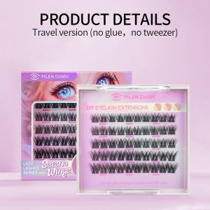 MLEN DIARY 5/9 Rows Serene Wings Eyelash Extension Natural Cluster 3D Segmented Reusable False Eyelashes