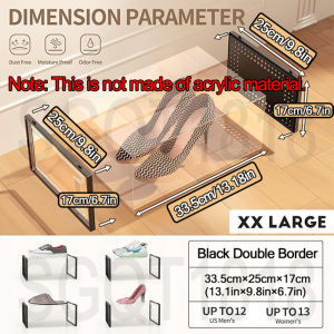 Clear Acrylic Shoe Box Organizer with Magnetic Door Dustproof Stackable Foldable Space Saving Storage Shoe Box Large Space Sneaker Container Shoe Rack Shoes Storage Organizer