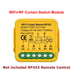 Smart WiFi RF433 Curtain Switch Module Roller Shutter Blind Motor DIY Relay Tuya Smart Life APP Remote Control for Alexa Google