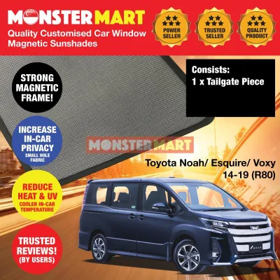 Toyota Noah Voxy Esquire 2014-2020 3rd Generation (R80) Japan MPV Customised Car Window Rear Boot Tailgate Sunshade 1 Piece (UV Tested Proven)