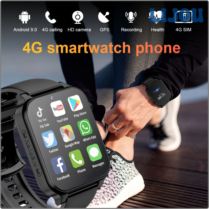 LIJOU 2024 Original 4G LTE Network Smartwatch 4GB 64GB Android  Dual Camera Smart Watch with SIM card GPS Google Play Store TGHJY Lazada  PH
