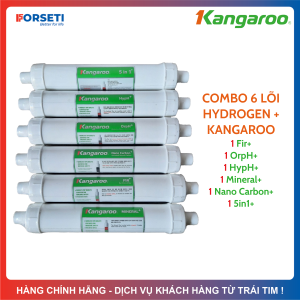 Combo 10 Lõi Lọc Nước Kangaroo Dòng Hydrogen (Model KG10A4 KG100HK...) (Combo gồm 123 HK + màng RO50GPD + 6 lõi chức năng Hydrogen +)