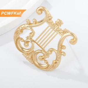 【PCWFKef】 Thời trang cổ điển đàn hạc mạ Vàng Matte trâm cài cho phụ nữ quần áo áo đồ trang sức accessries Quà Tặng