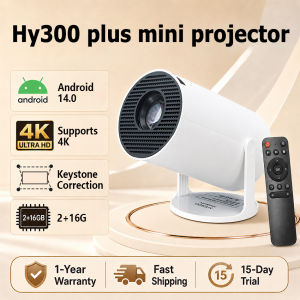 HY300 Plus Portable Projector Native 1080P 30-120 Inch Large Screen Auto Keystone Correction WiFi6 Bluetooth 5.2 180 Degree Rotatable Home Cinema Projector