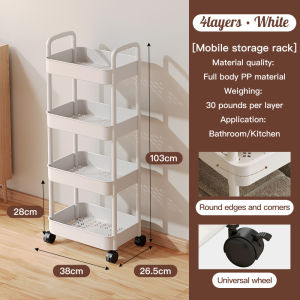 (Ready Stock)3/4Tier Trolley Multipurpose Home Storage Rack Kitchec Rack Kitchen Organizers Cheap storagerack多层置物架