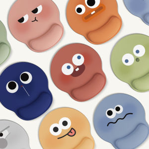 Funny round mouse pad rubber wrist rest dirt-resistant office wrist rest