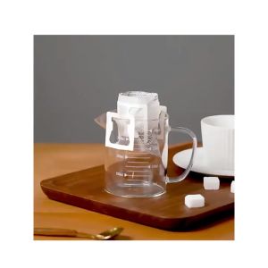 Cốc Đong Thuỷ Tinh Chia Vạch Nắp Gỗ 350ml500ml1000ml có quai cầm nắp gỗ pha Cà Phê đựng nước - Chihirostore.decor
