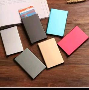 Premium RFID block aluminium card holder auto pop up dompet kartu ktedit otomatis DMO J48