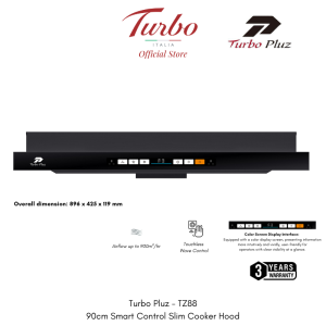 Turbo Italia - Turbo Pluz TZ88 90cm Smart Control Slim Hood (3 Years Warranty)