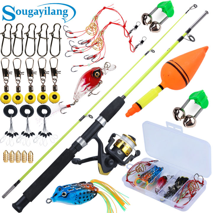 Sougayilang Cheap Fishing Rod Complete Set 1.8M/1.2M Fishing Rod and Gear  Ratio 5.2:1 Fishing Reel with Fishing Accessories Set 4 Colors Fishing Rod  Full Set