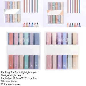 6pcs calligraphy highlighter pen macaron gel pen marking pen art materials set arts and crafts supplies soft tip pen permanent marker pentel pen highlighter for school children stationery soft tip alcohol markers colored markers art school supplies