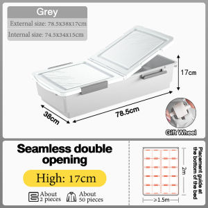 Underbed Storage Box with Wheels Large-Capacity Wardrob Quilt Storage Dustproof Home Organizer clothing storage box Storage Bins Baskets