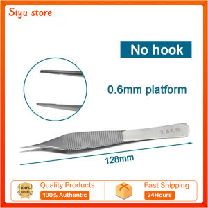 Tissue Tweezers Ophthalmic Hook with Platform Ophthalmic Surgical Instrument Stainless Steel 12.8cm
