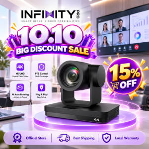 InfinityPro Webcam PTZ AI Conference Camera 12x Optical Zoom Meeting Room Video Camera Business Camera Conferencing