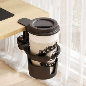 Table Clamping Cup Holder Rotates And Stores Under The Table Easy To Install Strong Increases Work Space