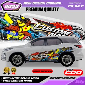 FR 04 - STIKER DECAL MOBIL FORTUNER CALYA BRIO PANTHER KIJANG XENIA PAJERO AGYA GRATIS CUSTOM NAMA