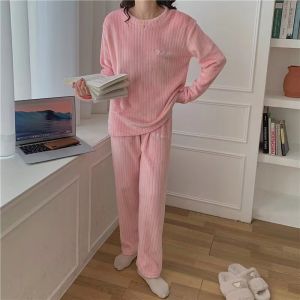 Pajamas Terno Sleepwear for Women Tops Long Pants Loungewear
