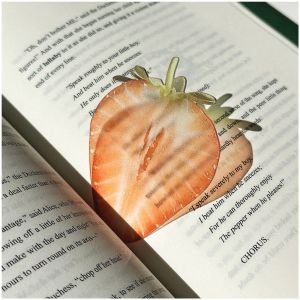 CRUSHES Delicate Apple Bookmark Transparent Unique Simulation Bookmark Premium Feeling Grape Tomato Bookmarks Student Gift