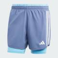 adidas Running Own The Run 3-Stripes 2-in-1 Shorts Men Blue IK4980. 