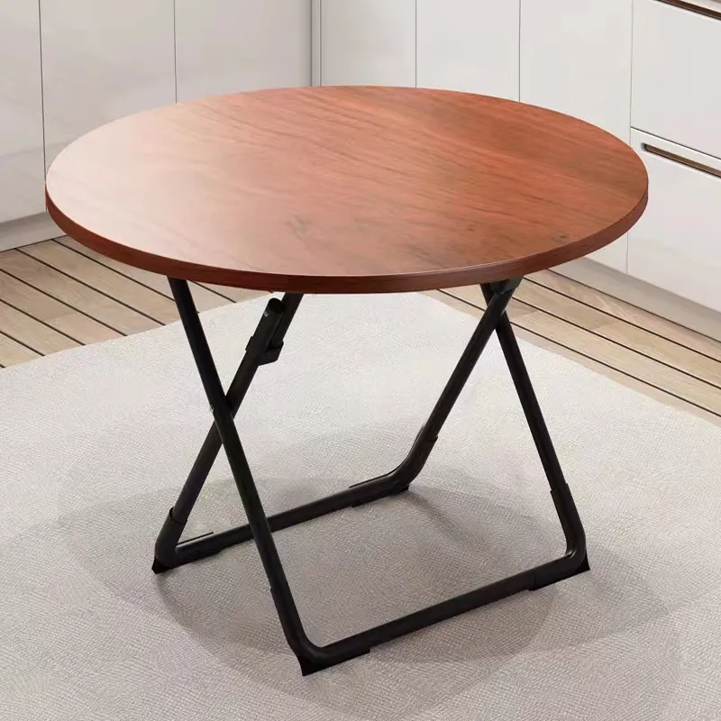 Folding round dining table round dining table leisure table solid