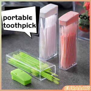 E.B. 50pcs Double-headed Dental Floss Interdental Toothpick Teeth Sticks Tooth Clean Oral Care Random Color