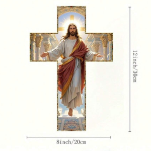 Wooden Cross Wall Decor Catholic Christian Religious Wall Hanging for Christmas Background Creative Wooden Craft Home Decoration