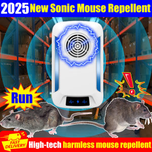 🔥2025 New Sonic Mouse Repellent！rat repellent ultrasonic High-tech harmless mouse repellent！Intelligent Ultrasonic Mouse Repeller 360°full 100% ultrasonic killing Ultrasonic mouse repellent No noise safe and various insects老鼠驱赶器