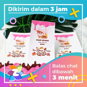 Stiker Seal Dessert Cetak Sticker Seal Segel Box Dessert Persegi Stiker Segel Custom Zennida Sticker