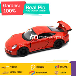 Welly Diecast Miniatur Mainan Mobil Porsche 911 GT3 RS Metal Pullback Besi