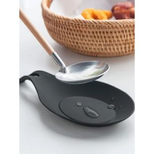 1pc Silicone Spoon Rest Pad Food Grade Silica Gel Spoon Heat Resistant Put Mat Device Kitchen Utensils kitchen dishes