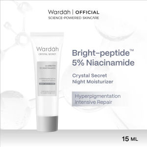 Wardah Crystal Secret Night Moisturizer Cream Bright-Peptide 5% Niacinamide Hyperpigmentation Expert