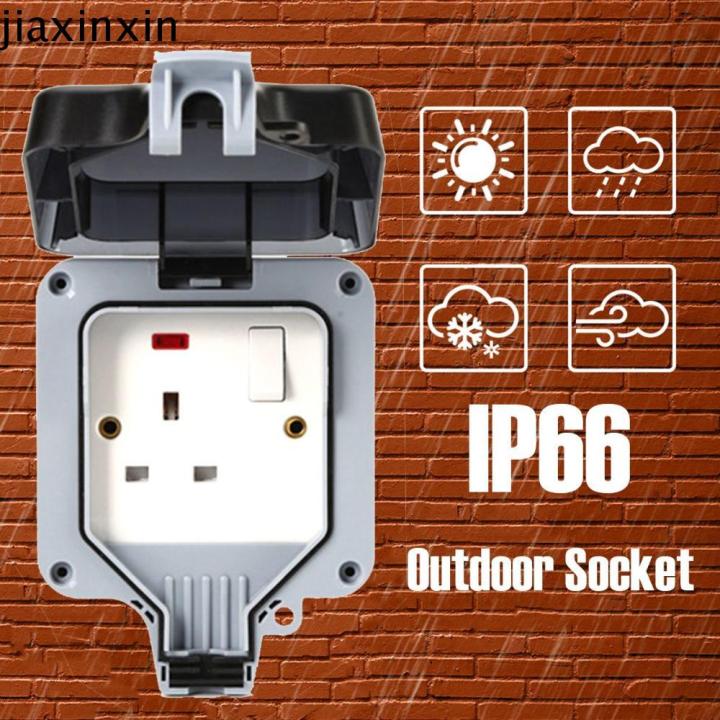 JIAXINXIN Dustproof Weatherproof Garden IP66 1 Gang 13A With LED Light