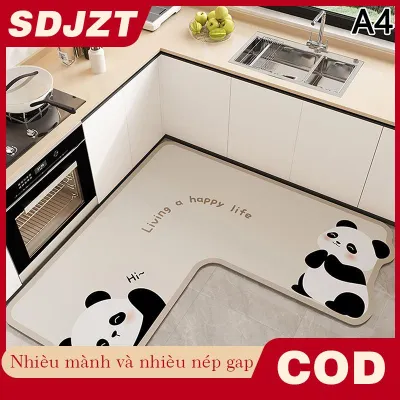 SDJZT L-hình dạng thấm sàn nhà bếp Mat Mat dài Diatomite nhà bếp Thảm mềm có thể giặt thảm màu rắn lối vào phòng tắm Thảm chùi chân