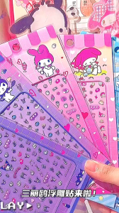 Pelekat Kuku 3D Sanrio Asli Hiasan Kuku Comel Kuromi Cinnamoroll My Melody Untuk Kanak Kanak Mainan Hiasan Kuku Sendiri Sanrio 3D Nail Stickers Kuromi Decorative Self-Adhesive Decal Manicure 三丽鸥正版3D立体浮雕指甲贴库洛米玉桂狗美乐蒂儿可爱装饰贴画玩具自粘贴纸甲片贴花美甲 A501