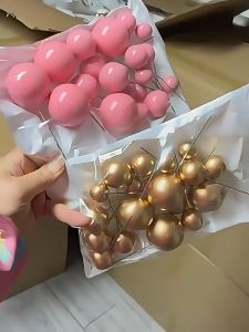 20pcs Mixed Size Ball Cake Toppers - Durable Foam Cake Decor for Birthday Wedding (Not Edible) PH