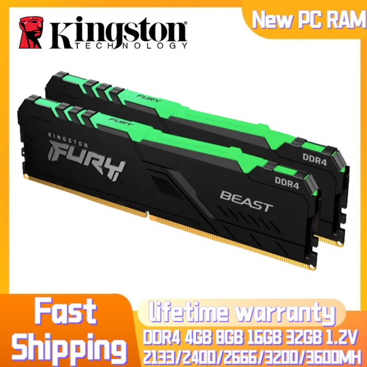 【Free shipping】Kingston Fury Beast RGB DDR4 RAM 8GB 16GB 32GB 2400/2666 ...