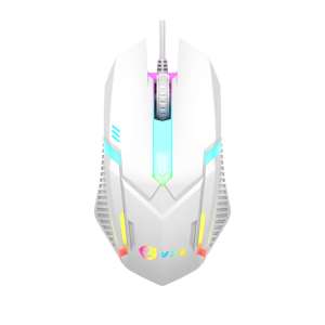 V2S MS105 Mechanical Wired Gaming Mouse USB RGB Light 3200 DPI For PC Computer Laptop